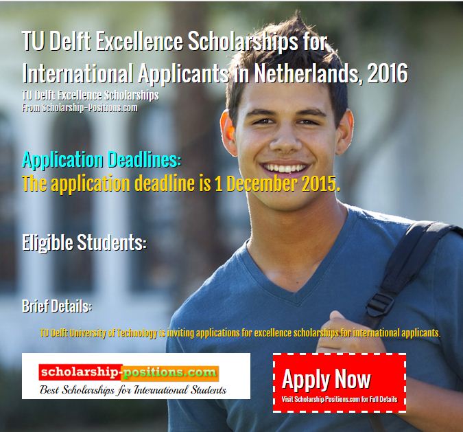 TU delft Excellence scholarship