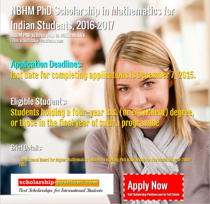 mathematics phd scholarships in india