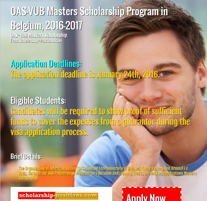 OAS-VUB Masters Scholarship