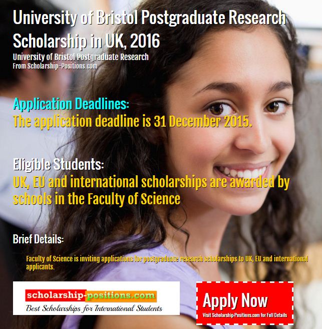 University of Bristol postgraduate scholarship