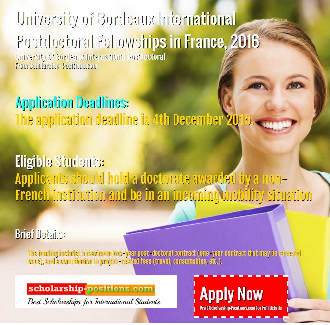 university of Bordeaux fellowship