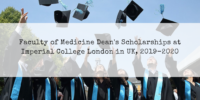 Faculty of Medicine Dean's Scholarships at Imperial College London in UK, 2019-2020