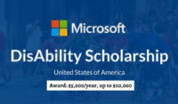 Microsoft Disability Scholarships for International Students in USA, 2020