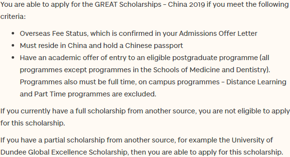 GREAT Scholarships 2019 – East Asia (China)