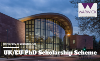 Warwick’s School of Engineering UK/EU PhD Scholarship Scheme in UK, 2020