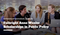 Fulbright Anne Wexler Scholarships in Public Policy at the University of Queensland in Australia, 2020