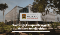 Tauranga Campus Research Masters Scholarship for International Students in New Zealand