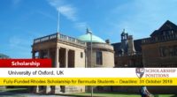 Fully-funded Rhodes Scholarships for Bermuda Students in UK, 2019