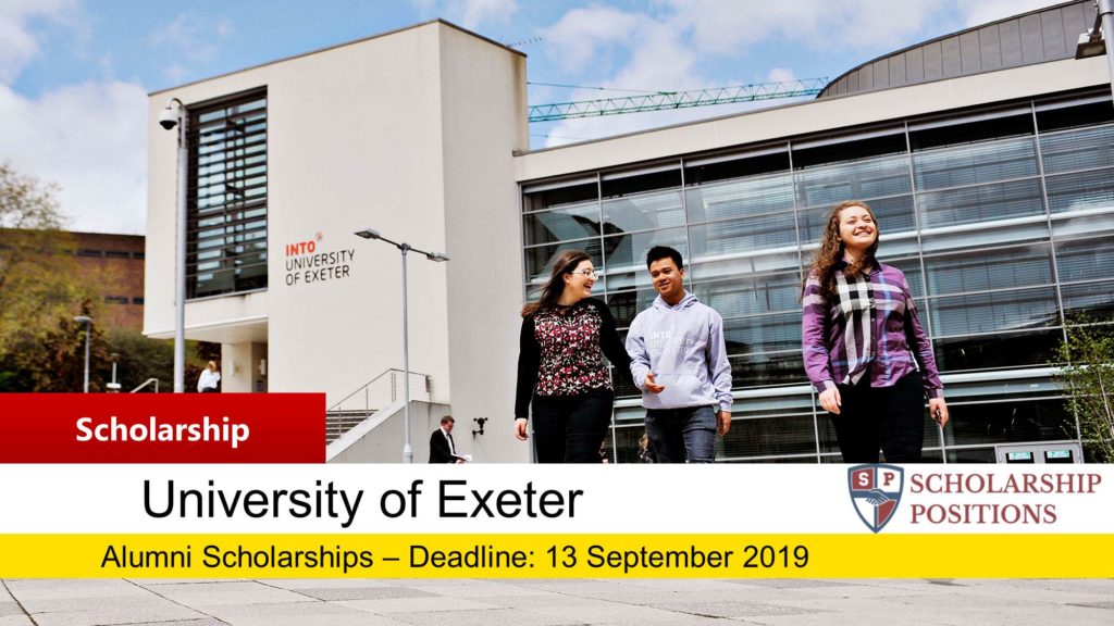 University of Exeter Alumni Scholarship in UK, 2019