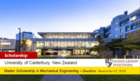 Ngau Boon Keat Postgraduate Scholarship in Mechanical Engineering in New Zealand, 2021