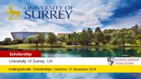 Surrey Prestige Scholarship for International Students in UK, 2019