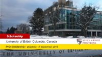 UBC Killam Doctoral Scholarships for International Students in Canada, 2019