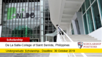 De La Salle-College of Saint Benilde Scholarships in Philippines, 2019