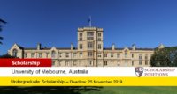 Melbourne University International Undergraduate Partner Scholarships in Australia