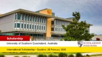 USQ Subcontinent International Tuition Fee Scholarship in Australia, 2020