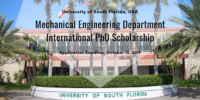 Mechanical Engineering Department of University of South Florida International PhD Scholarship in the USA