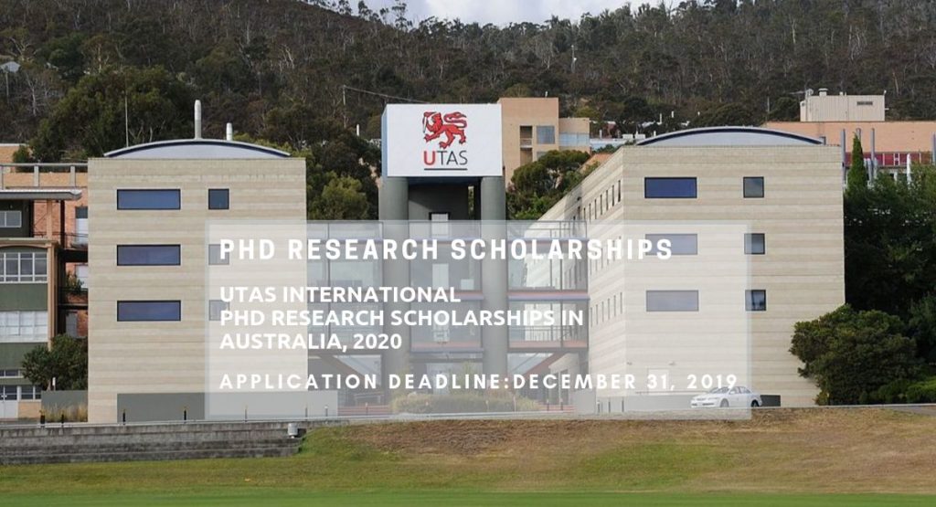 UTAS International PhD Research Scholarships in Australia, 2020