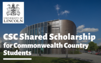 SC Shared Scholarship for Commonwealth Country Students at University of Lincoln, UK
