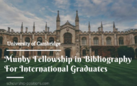 University of Cambridge Munby Fellowship in Bibliography for International Graduates