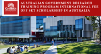 Australian Government Research Training Program International Fee Offset Scholarship in Australia