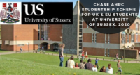 CHASE AHRC Studentship Scheme for UK & EU Students at University of Sussex, 2020