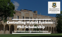 Controlling Hybrid Systems - PhD Scholarship for Domestic and International Students in Australia