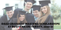DAAD Graduate (Masters) Scholarships at Busitema University, 2020-21