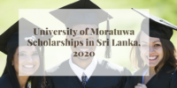 University of Moratuwa Scholarships in Sri Lanka, 2020