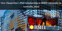 Vice-Chancellor’s PhD Scholarship at RMIT University in Australia, 2020