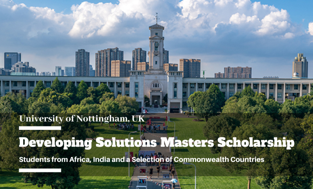 Developing Solutions Masters funding for Students from Africa, India and Commonwealth Countries