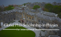 Global PhD Scholarship in Physics at the University of St Andrews, UK
