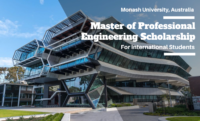 Master of Professional Engineering International Scholarship at Monash University, Australia
