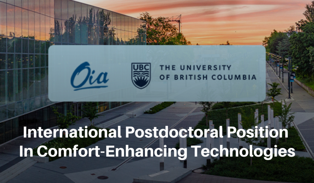 International Postdoctoral Position in Comfort-Enhancing Technologies at UBC Okanagan in Canada