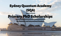 Sydney Quantum Academy Primary PhD Scholarships in Australia
