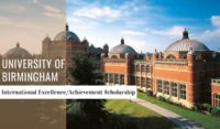 International Excellence Achievement Scholarship at University of Birmingham, UK