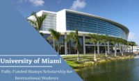 University of Miami Fully-Funded Stamps funding for International Students