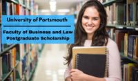 University of Portsmouth Faculty of Business and Law Postgraduate Scholarship