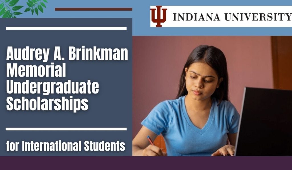 Audrey A. Brinkman Memorial undergraduate financial aid for International Students at Indiana University, USA