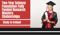 Two Year Science Foundation Fully Funded Research Masters Studentships in Ireland