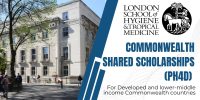 Commonwealth Shared Scholarships (PH4D) at the London School of Hygiene & Tropical Medicine, UK
