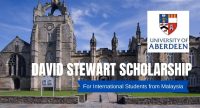 David Stewart Scholarship for Malaysian Students at University of Aberdeen, UK