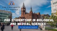 PhD Studentship for International Students at University of Liverpool, UK.