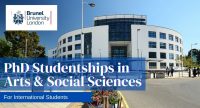 PhD Studentships in Arts & Social Sciences at Brunel University London, UK.