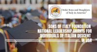 Sons of Italy Foundation National Leadership Grants for Individuals of Italian Descent in USA