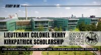 Lieutenant Colonel Henry Kirkpatrick Scholarship at London School of Hygiene & Tropical Medicine, UK.