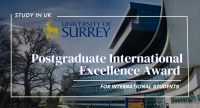 Postgraduate International Excellence Award at the University of Surrey, UK