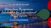 Stipendium Hungaricum Scholarship for International PhD Program in Hungary.