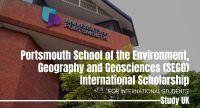 The University of Portsmouth School of the Environment, Geography and Geosciences (SEGG) International Scholarship.