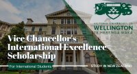 Vice Chancellor's International Excellence Scholarship at Victoria University of Wellington, New Zealand