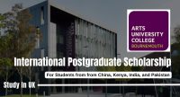 Arts University Bournemouth GREAT Scholarships for Students from China, Kenya, India, and Pakistan.